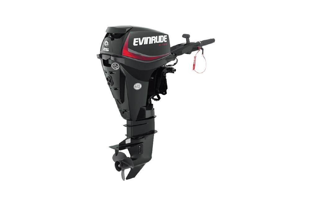 25HP Evinrude Tiller Outboard For Sale | E25DRGL | 20 in. Shaft